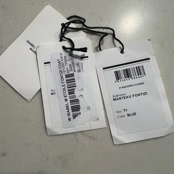 Isabel Marant Etoile Fontizi Plaid Light Blue and Cream Oversized Coat T1 - Picture 10 of 12